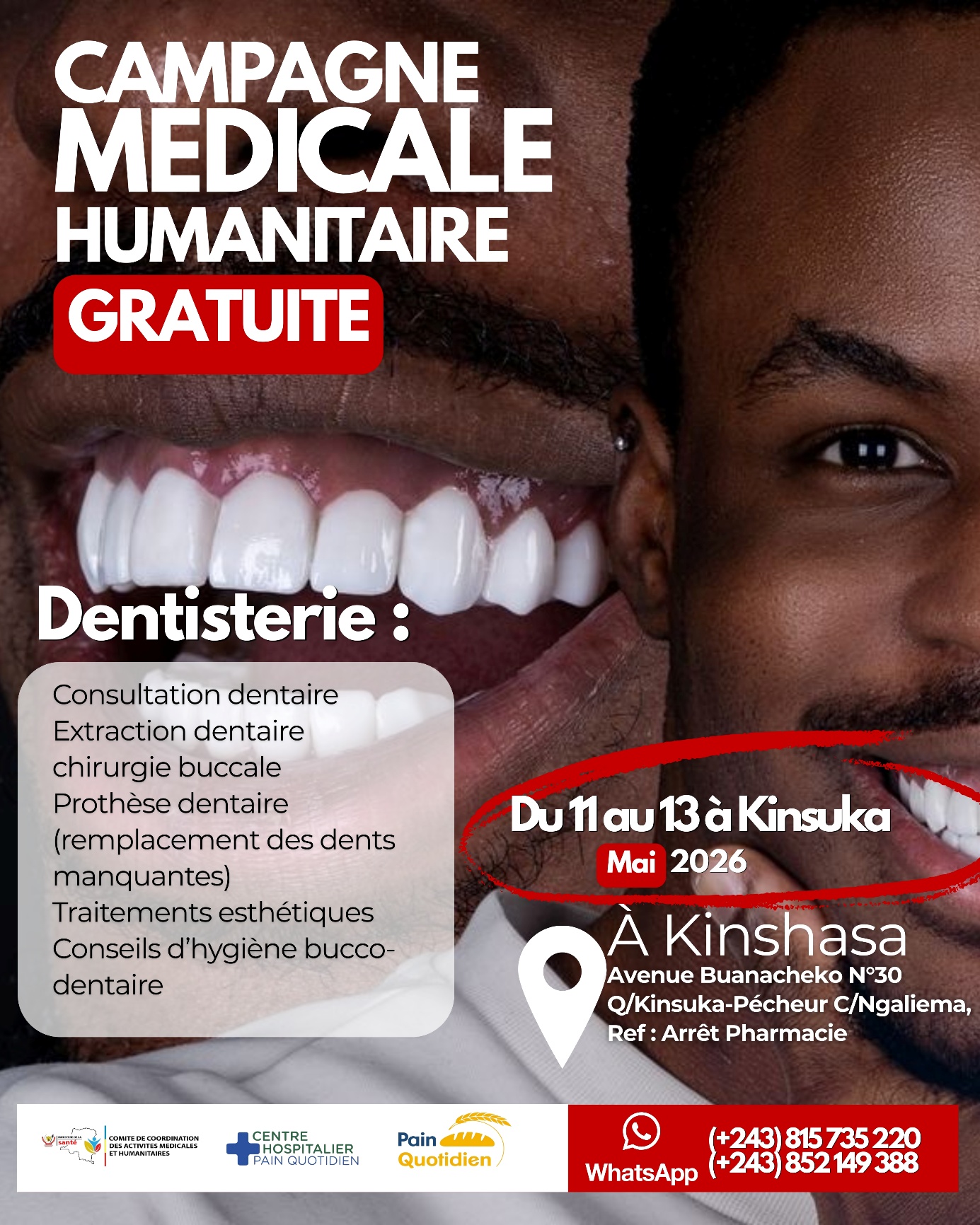 Campagne médicale humanitaire gratuite en dentisterie
